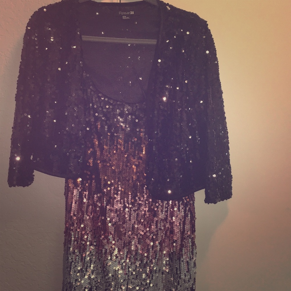 Sequence sexy dress with jacket